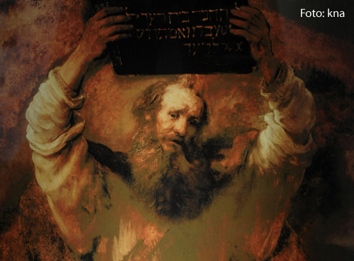 Ein Gemälde von 1659 zeigt Mose mit den Gesetzestafeln
