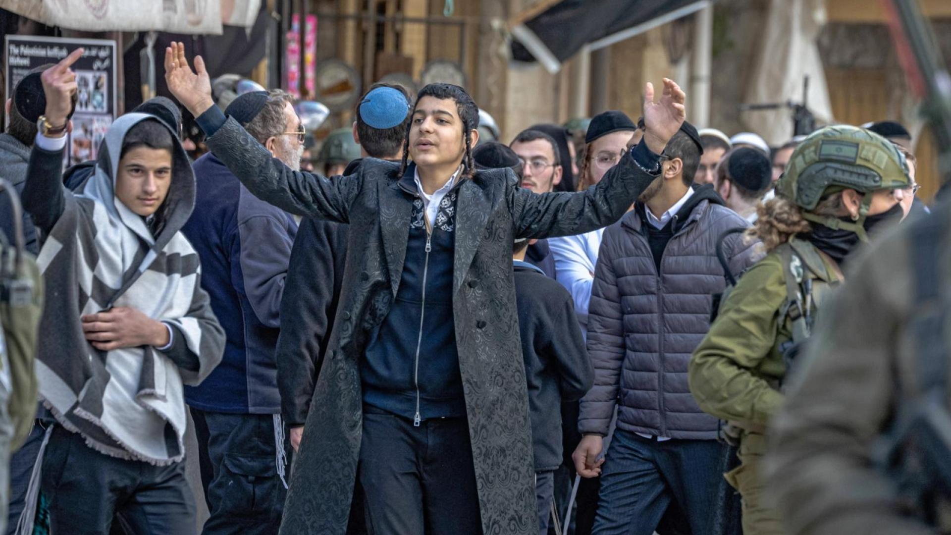 Israelische Siedler in Hebron