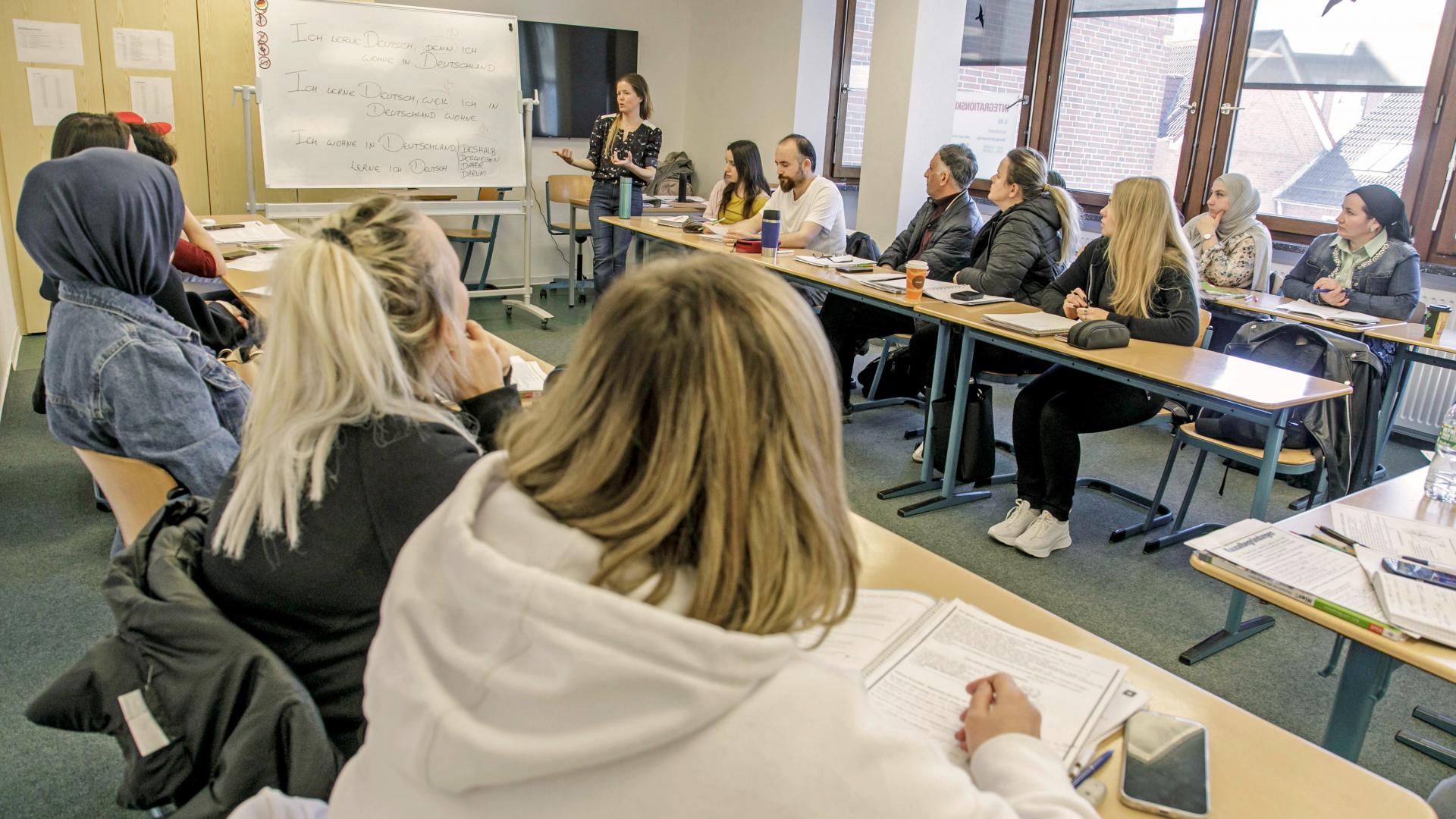 Menschen im Sprachunterricht.